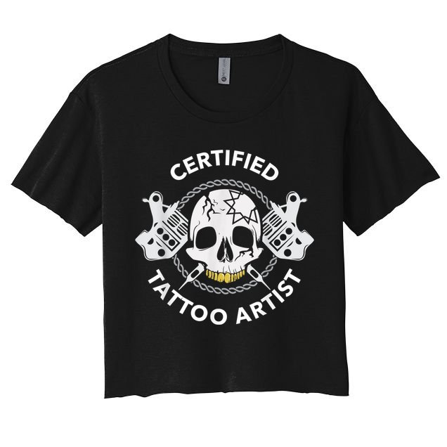 Tattooist Certified Tattoo Artist Tattoo Needle Skull Crop Top