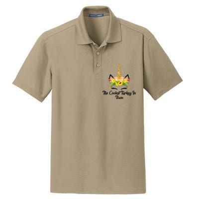 The Coolest Turkey In Town Unicorn Thanksgiving Gift Dry Zone Grid Polo