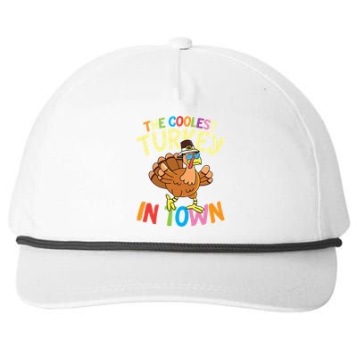 The Coolest Turkey In Town Hen Farmers Gift Snapback Five-Panel Rope Hat