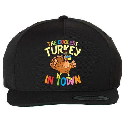 The Coolest Turkey In Town Hen Farmers Gift Wool Snapback Cap