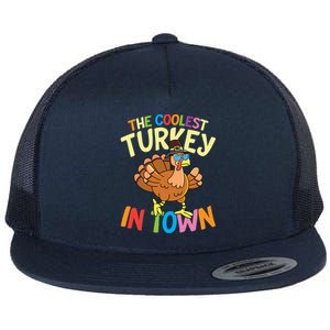 The Coolest Turkey In Town Hen Farmers Gift Flat Bill Trucker Hat