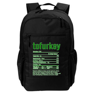 Thanksgiving Christmas Tofurkey Nutritional Facts Daily Commute Backpack