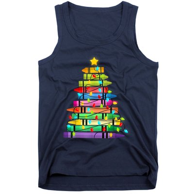 Teacher Christmas Tree Lights Student School Xmas Tank Top