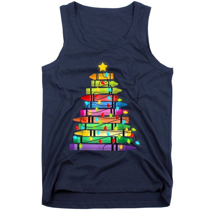 Teacher Christmas Tree Lights Student School Xmas Tank Top