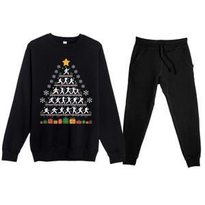 Taekwondo Christmas Tree Martial Artist Martial Arts Tkd Gift Premium Crewneck Sweatsuit Set