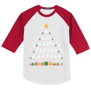 Taekwondo Christmas Tree Martial Artist Martial Arts Tkd Gift Kids Colorblock Raglan Jersey