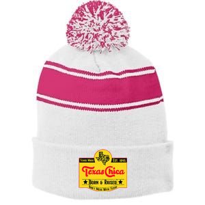 Texas Chica Stripe Pom Pom Beanie