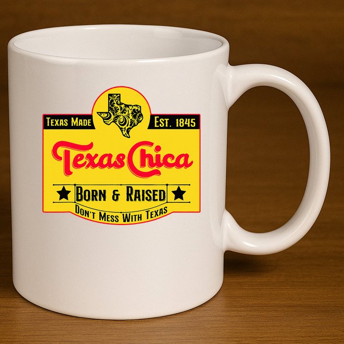 Texas Chica 11oz C Handle Ceramic Mug