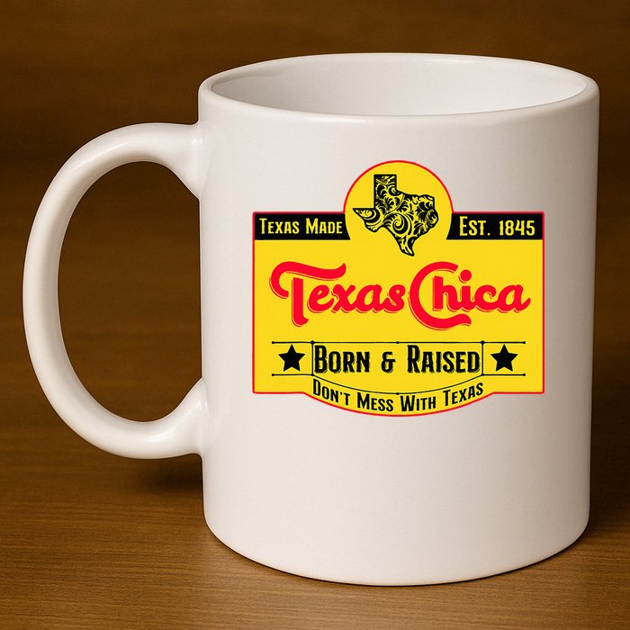Texas Chica 11oz C Handle Ceramic Mug
