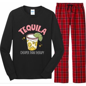 Tequila Cheape Than Therapy Funny Tequila Drinking Mexican Long Sleeve Pajama Set