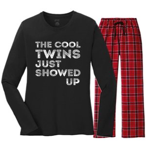 The Cool Twins Just Showed up Funny Twins Women's Long Sleeve Flannel Pajama Set 