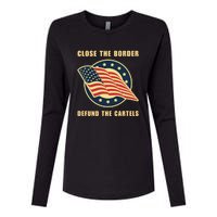 Texas Close The Border Conservative Patriotic Womens Cotton Relaxed Long Sleeve T-Shirt