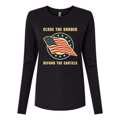 Texas Close The Border Conservative Patriotic Womens Cotton Relaxed Long Sleeve T-Shirt