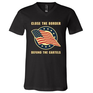 Texas Close The Border Conservative Patriotic V-Neck T-Shirt