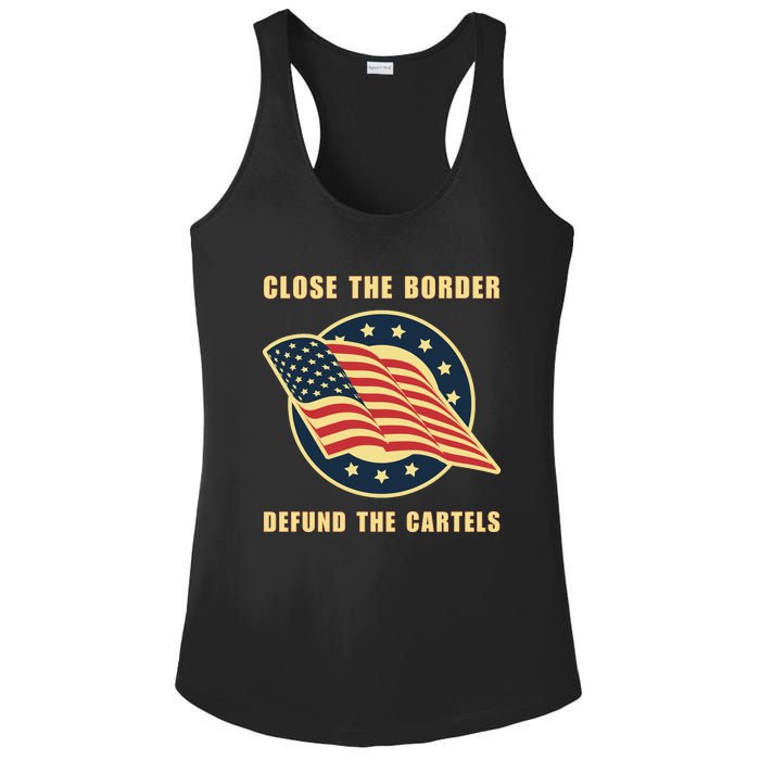 Texas Close The Border Conservative Patriotic Ladies PosiCharge Competitor Racerback Tank