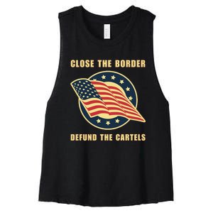 Texas Close The Border Conservative Patriotic Women's Racerback Cropped Tank