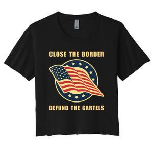 Texas Close The Border Conservative Patriotic Women's Crop Top Tee