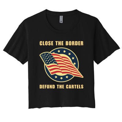 Texas Close The Border Conservative Patriotic Women's Crop Top Tee