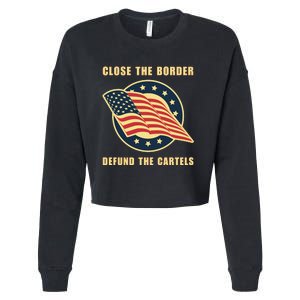 Texas Close The Border Conservative Patriotic Cropped Pullover Crew