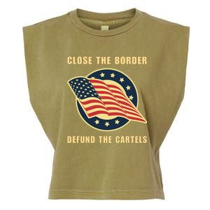 Texas Close The Border Conservative Patriotic Garment-Dyed Women's Muscle Tee