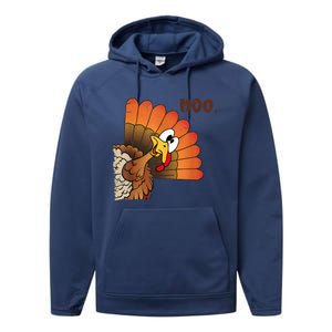 Thanksgiving Cute Turkey Moo IM A Cow Performance Fleece Hoodie