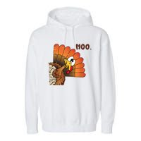 Thanksgiving Cute Turkey Moo IM A Cow Garment-Dyed Fleece Hoodie