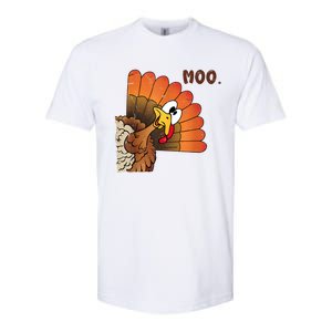 Thanksgiving Cute Turkey Moo IM A Cow Softstyle CVC T-Shirt