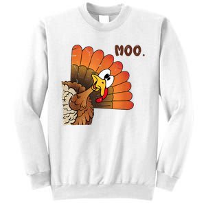 Thanksgiving Cute Turkey Moo IM A Cow Sweatshirt