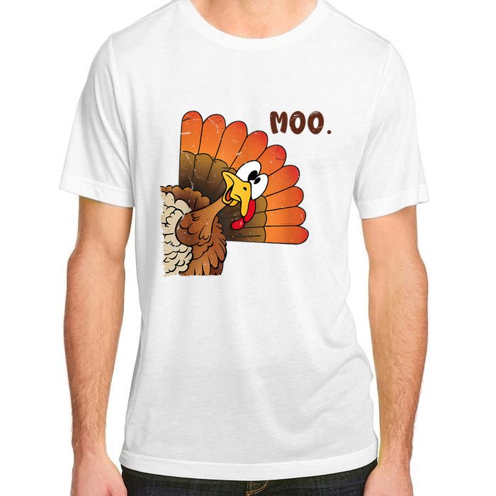 Thanksgiving Cute Turkey Moo IM A Cow Adult ChromaSoft Performance T-Shirt