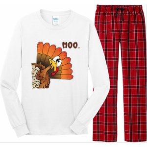 Thanksgiving Cute Turkey Moo IM A Cow Long Sleeve Pajama Set