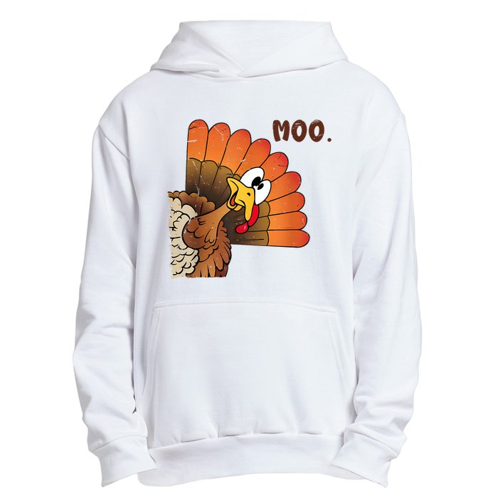 Thanksgiving Cute Turkey Moo IM A Cow Urban Pullover Hoodie