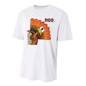 Thanksgiving Cute Turkey Moo IM A Cow Performance Sprint T-Shirt