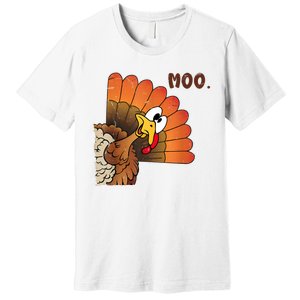 Thanksgiving Cute Turkey Moo IM A Cow Premium T-Shirt