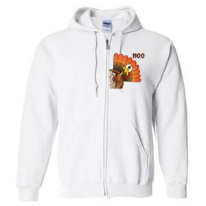 Thanksgiving Cute Turkey Moo IM A Cow Full Zip Hoodie