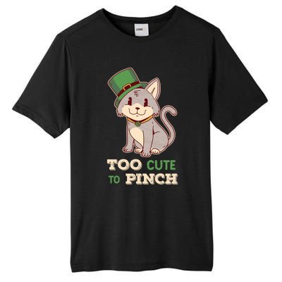 Too Cute To Pinch St Patricks Day Cat Irish Kitten Ireland Meaningful Gift Tall Fusion ChromaSoft Performance T-Shirt