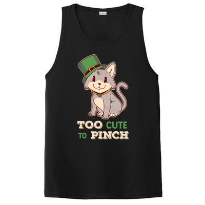 Too Cute To Pinch St Patricks Day Cat Irish Kitten Ireland Meaningful Gift PosiCharge Competitor Tank