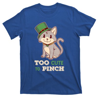 Too Cute To Pinch St Patricks Day Cat Irish Kitten Ireland Meaningful Gift T-Shirt