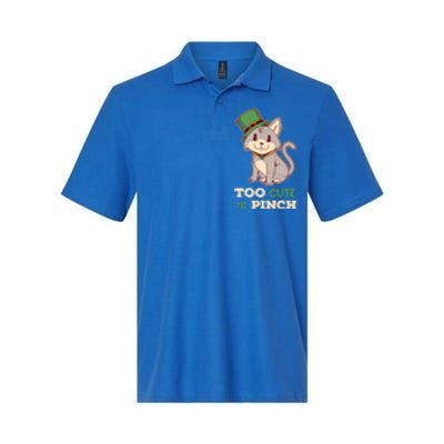 Too Cute To Pinch St Patricks Day Cat Irish Kitten Ireland Meaningful Gift Softstyle Adult Sport Polo