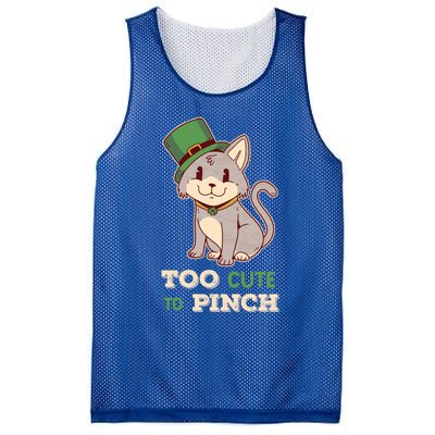 Too Cute To Pinch St Patricks Day Cat Irish Kitten Ireland Meaningful Gift Mesh Reversible Basketball Jersey Tank