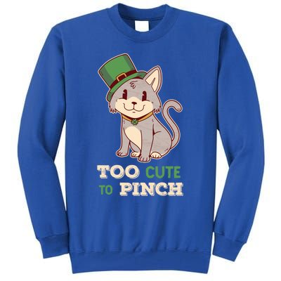 Too Cute To Pinch St Patricks Day Cat Irish Kitten Ireland Meaningful Gift Tall Sweatshirt