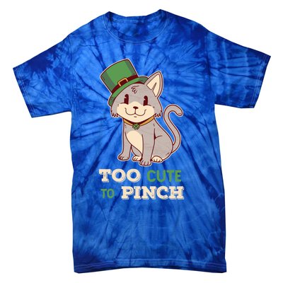 Too Cute To Pinch St Patricks Day Cat Irish Kitten Ireland Meaningful Gift Tie-Dye T-Shirt