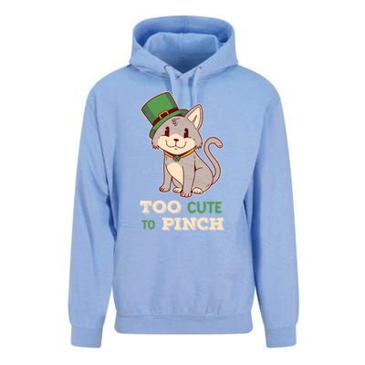 Too Cute To Pinch St Patricks Day Cat Irish Kitten Ireland Meaningful Gift Unisex Surf Hoodie