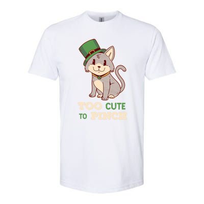 Too Cute To Pinch St Patricks Day Cat Irish Kitten Ireland Meaningful Gift Softstyle CVC T-Shirt