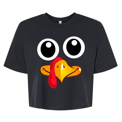 Thanksgiving Cute Turkey Face Bella+Canvas Jersey Crop Tee