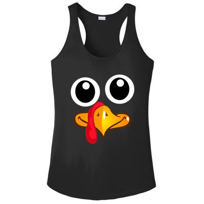 Thanksgiving Cute Turkey Face Ladies PosiCharge Competitor Racerback Tank