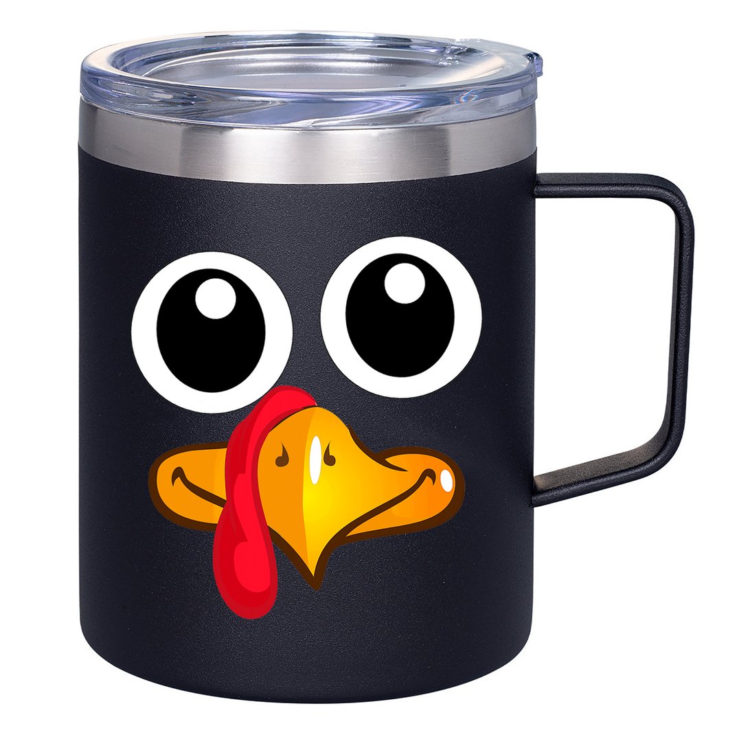 Thanksgiving Cute Turkey Face 12oz Stainless Steel Coffee Mug