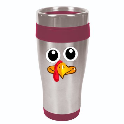 Thanksgiving Cute Turkey Face 16oz Travel Tumbler
