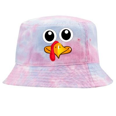 Thanksgiving Cute Turkey Face Tie-Dyed Bucket Hat