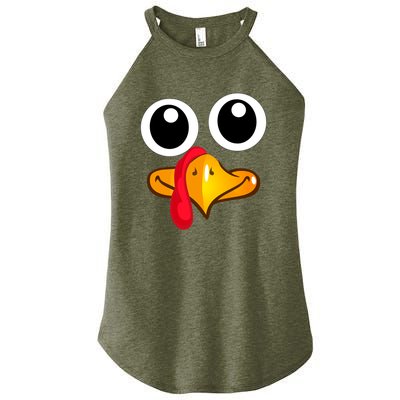 Thanksgiving Cute Turkey Face Women’s Perfect Tri Rocker Tank