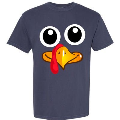 Thanksgiving Cute Turkey Face Garment-Dyed Heavyweight T-Shirt